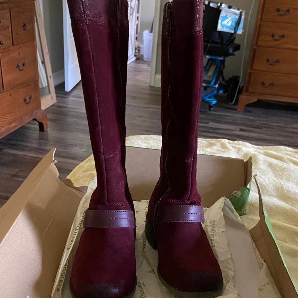 Earth Origins Women's Over the Knee Boots - Deep Burgundy